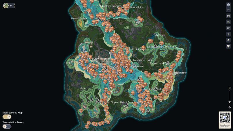 Genshin Impact interaktive Karte Fontemer-Mutanten