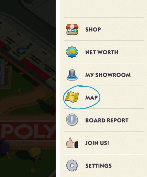 Monopoly Go level card access menu