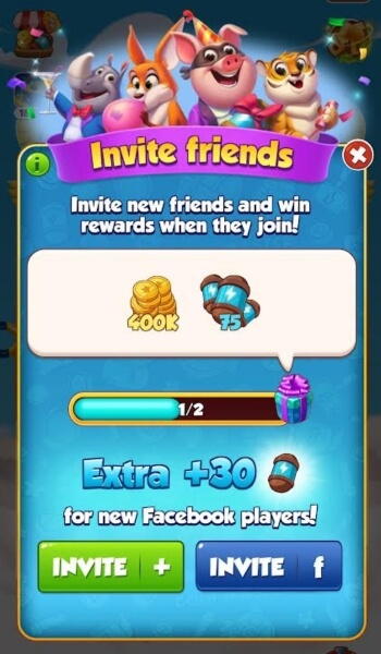 Invite your friends in Coin Master