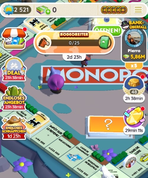 Leeres Konto Bankrott Monopoly Go