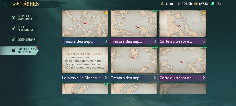 Sea of Conquest : carte aux trésors