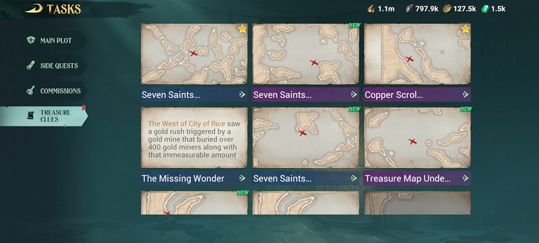 Sea of Conquest: treasure map