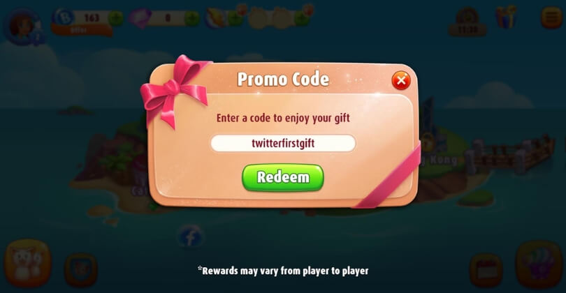 Enter code in Bingo Blitz promo codes