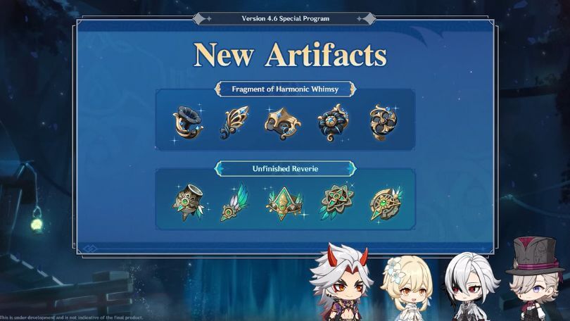 Genshin Impact 4.6 : nouveaux artefacts en avant-première
