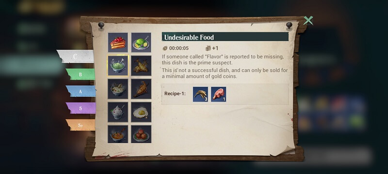 sea of conquest undesirable food recipe