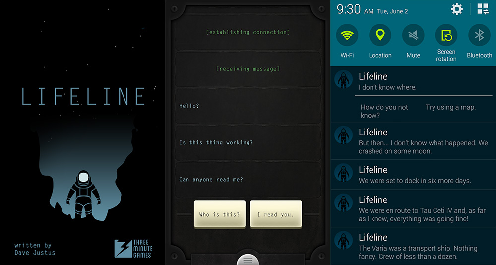 lifeline jeu mobile narratif pour le confinement