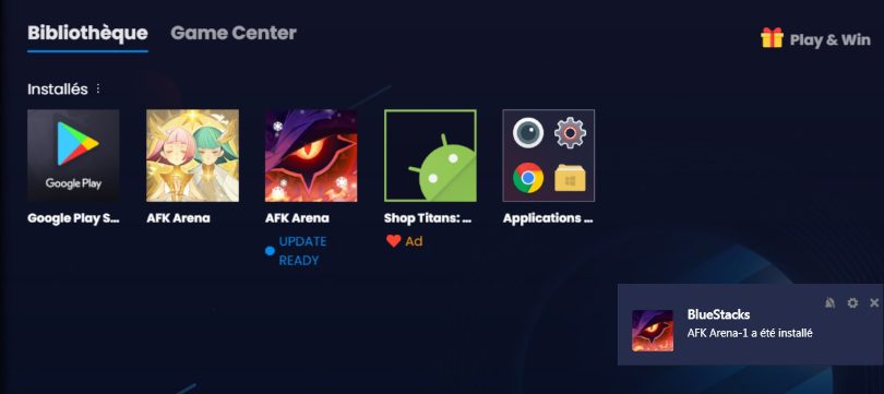 AFK Arena installer le serveur test - installation PC final