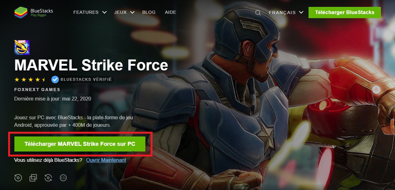 télécharger un émulateur Android pour jouer à Marvel Strike Force