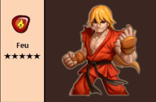 Le personnage Street Fighter Ken dans Summoners War