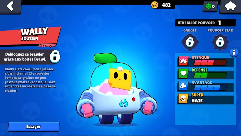Guide Brawl Stars Wally - statistiques