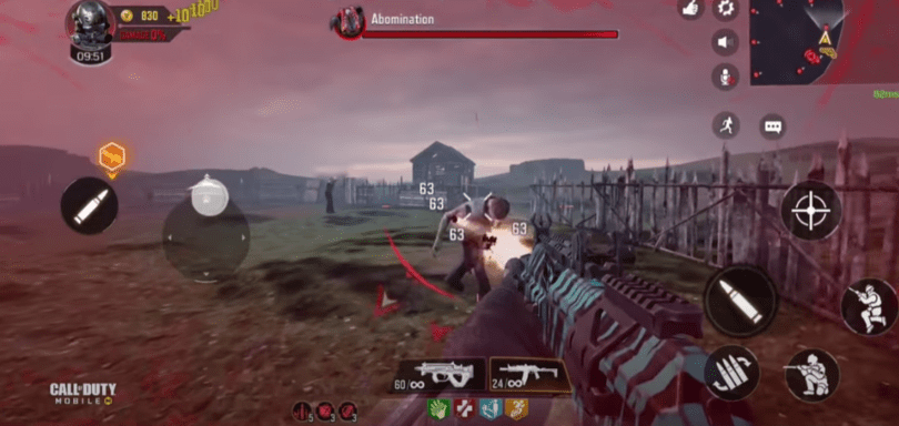Call of Duty mobile Zombies gameplay contre l'Abomination