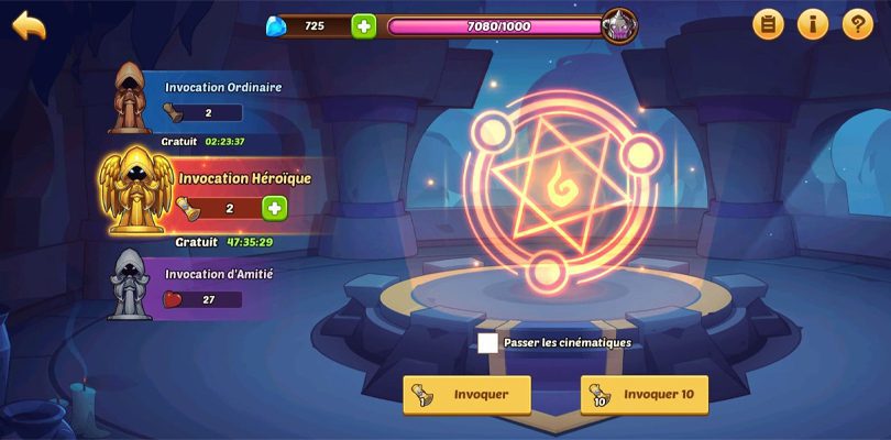 guide Idle Heroes des invocations