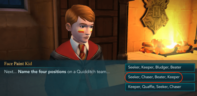 Chapitre 1 Saison 1 Quidditch - réponse Quiz