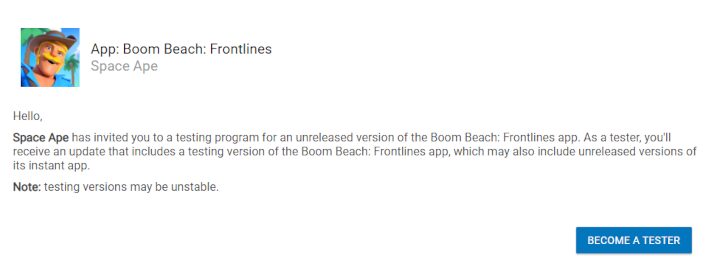 invitation early access boom beach frontlines