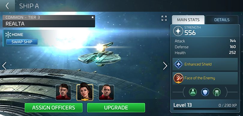 Auswahl an Schiffen in Star Trek Fleet Command