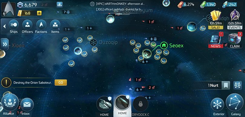Carte du système Star trek mobile review
