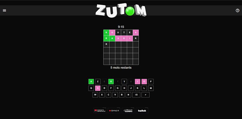 Zutom, le Wordle français