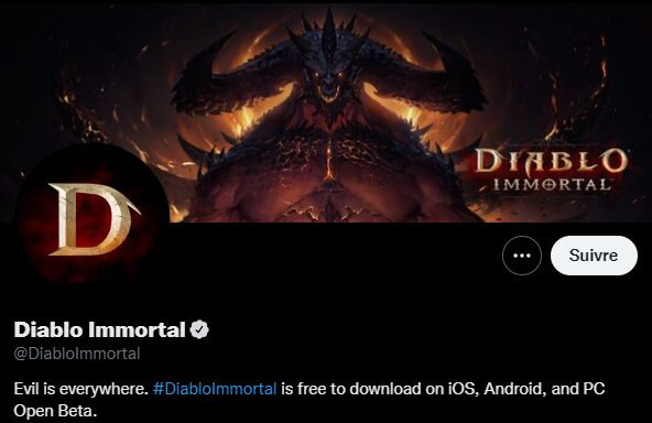 Twitter officiel de Diablo Immortal