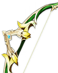 Arme pour Tighnari dans Genshin Impact : Arc de chasse verdoyant(4★)
