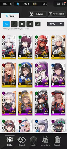 Guide de Reroll Goddess of Victory: Nikke, les personnages