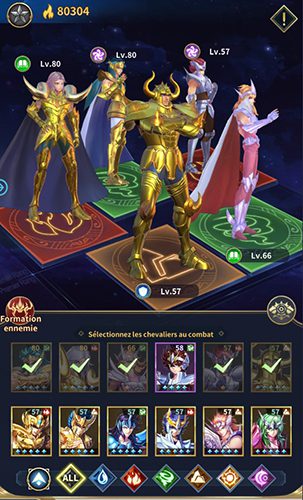 Team composition Saint Seiya Legend of Justice best knights