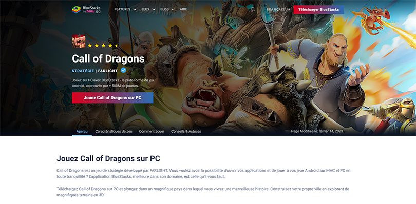 Jouer à Call of Dragons sur PC via émulateur Bluestacks